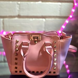 Chloe K New York Handbag - Cute Pink with Metallic Accents